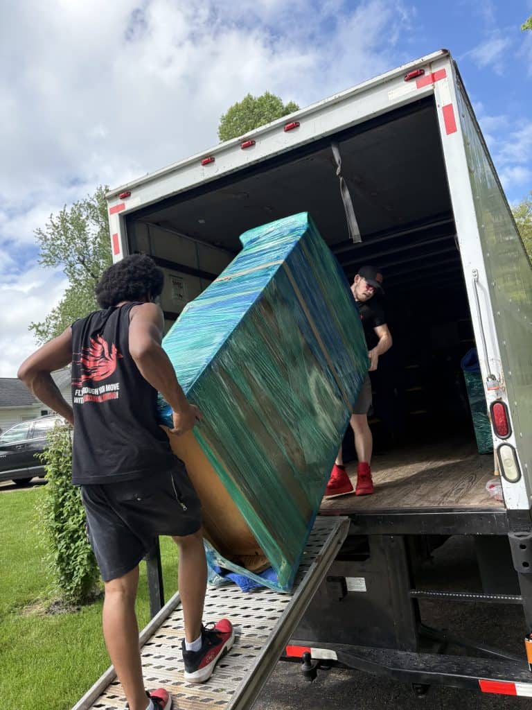 loading a residential moving truck