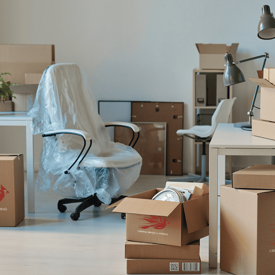 empty room with boxes