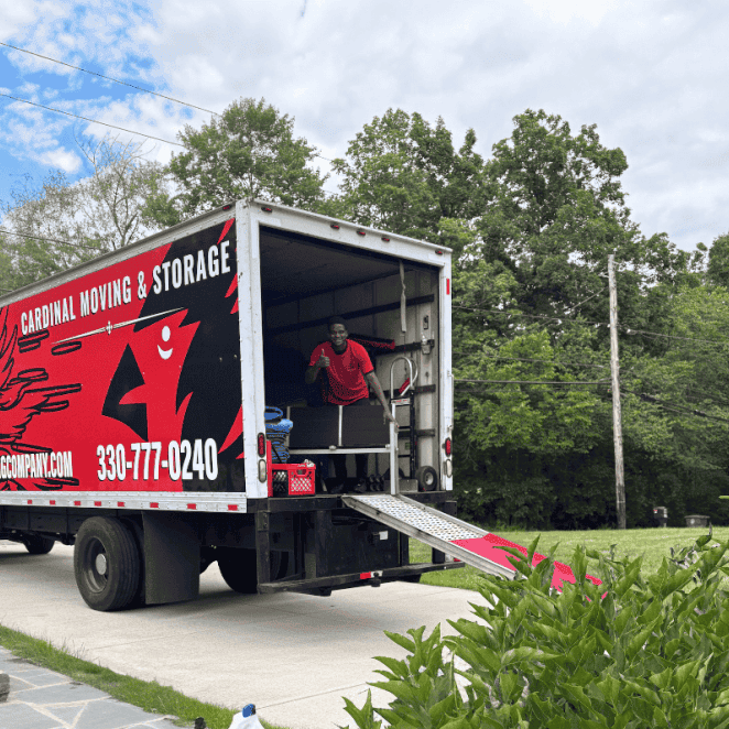 moving truck in a driveway intrastate